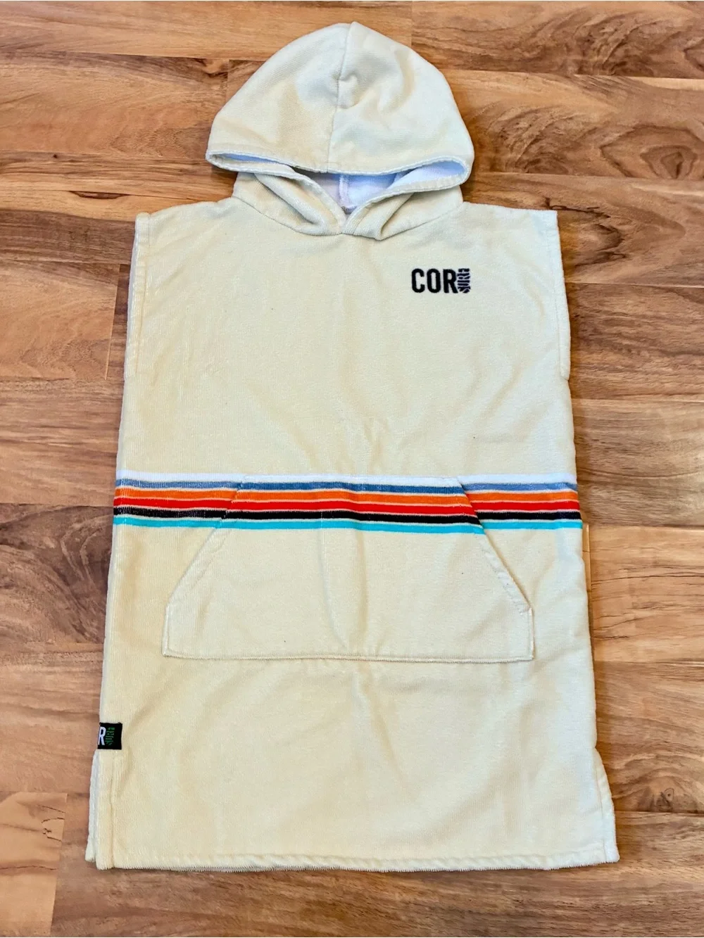 COR Surf Youth Kids Small Yellow Cloth Hooded Cover Up Sleeveless Towel Cover